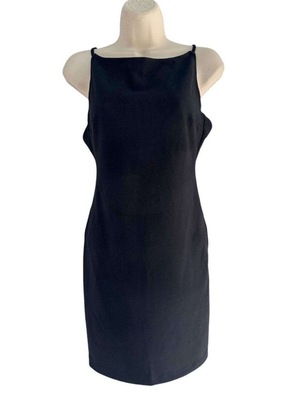 Abercrombie & Fitch Women's Sz S Black Boat Neck Strappy Stretch Mini Dress NWT